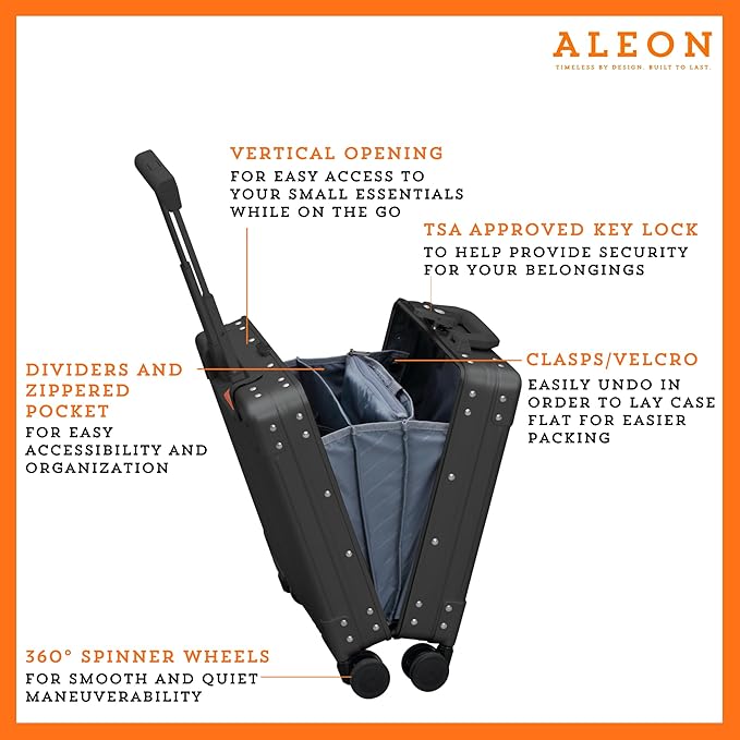All Aluminum Lightweight 16” Premium Vertical Underseat Carry-On Luggage. - Image 3