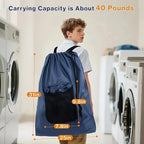 2-Pack Backpack Laundry Bags, Heavy Duty Laundry Bag Backpacks - Image 2
