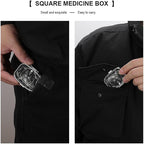 Metal 2 Compartment Pill Organizer Travel Friendly Portable Compact Pill Box - Image 5