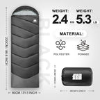 Sleeping Bags for Adults Cold Weather, Waterproof, Lightweight Sleeping Bag for - Image 2