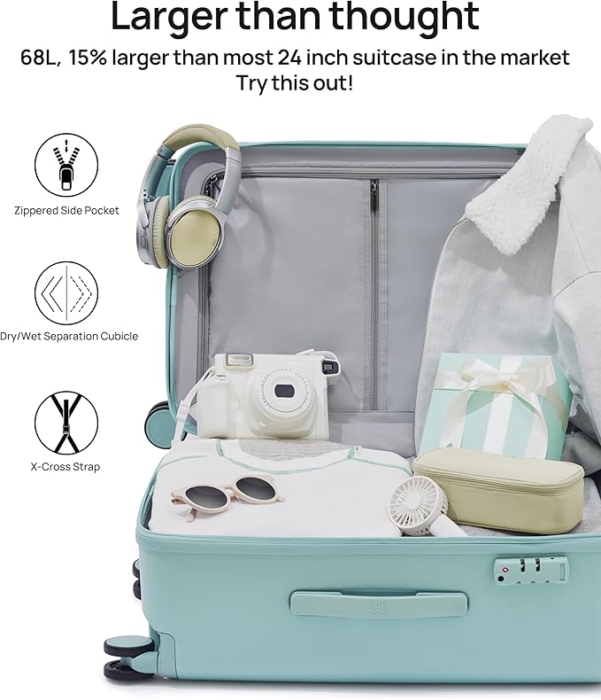 Trunk Luggage 22 Inch, Small Checked Luggage - Image 6