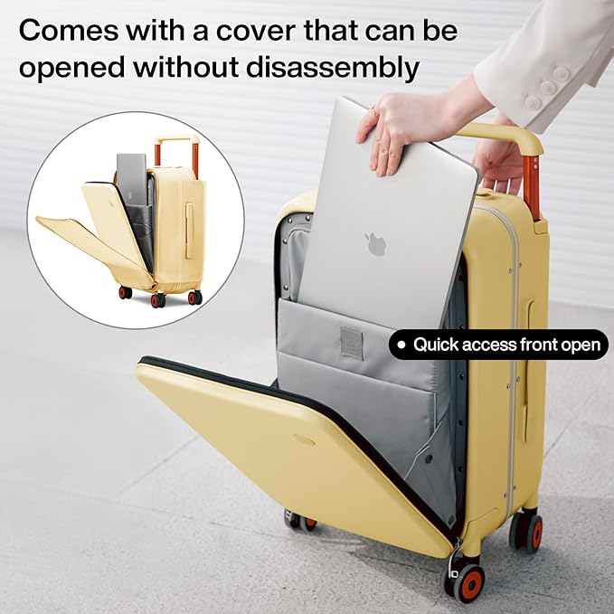 mixi Checked Luggage Wide Handle Luxury Design Rolling Travel Suitcase PC - Image 2