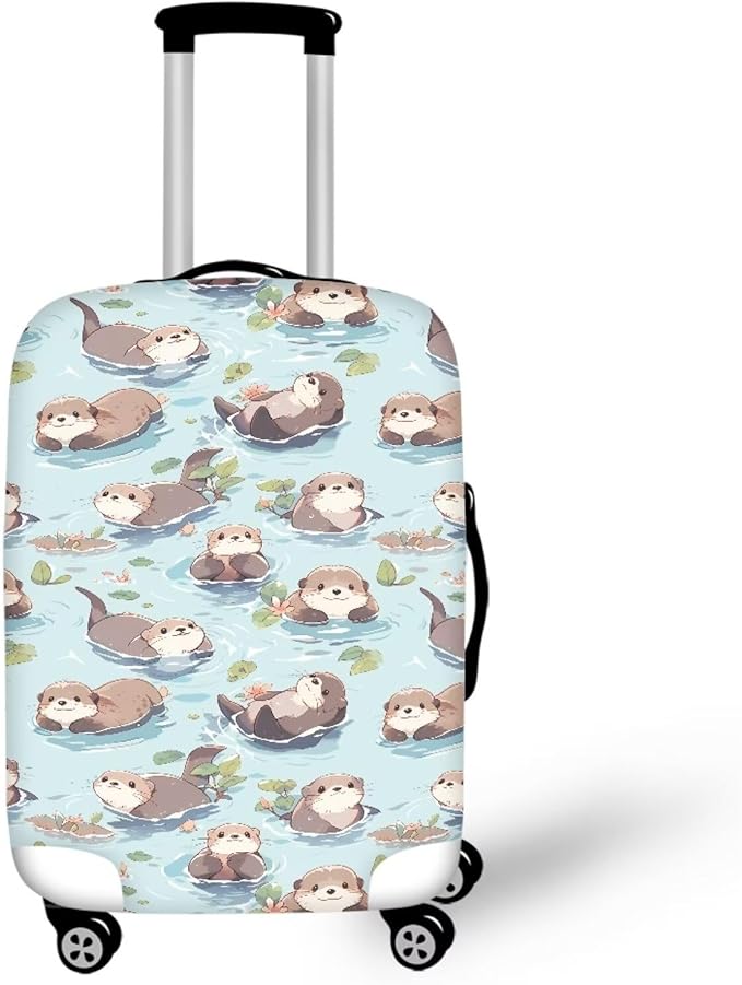 Otter Print Suitcase Cover Fit 18-21 Inch Travel Luggage Covers by Dremagia
