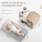 VONAL Diaper Bag Backpack, Lightweight Baby Diaper Bags, Travel Large Diaper Bag - Image 8