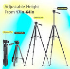 Sensyne 64" Camera Tripod Stand, Versatile Phone & iPad Tripod - Image 4
