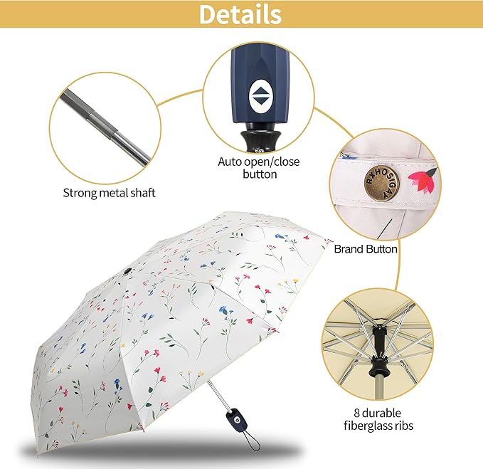 Color Glue Coating Sun Umbrella UV Protection Compact Folding Windproof - Image 5