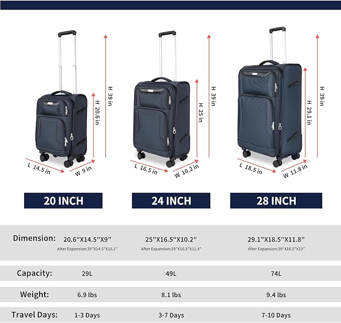 3-Piece Softside Expandable Luggage Set - Image 2