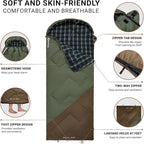 KingCamp Sleeping Bag for Adults, Cold Weather & Warm XL Big and Tall Flannel - Image 4