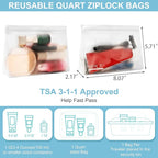 SPLF 3 Pack Leakproof Clear Toiletry bags, TSA Approved Quart Size Zipper Bags - Image 2