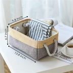TheWarmHome Decorative Basket Rectangular Fabric Storage Bin Organizer Basket - Image 3