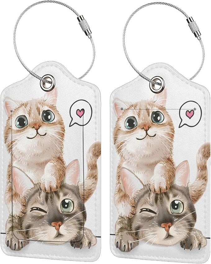Set of 2 Cute Cats Luggage Tags by SNAPMADE