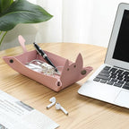 Cute Cat Shaped Leather Valet Tray, Cat Dice Tray, Premium Catchall Jewelry Tray - Image 3