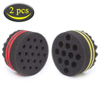 Small and Big Hole Hair Sponge for Twist Dreads Locking Afro Curl Brush Barber 2 PCS