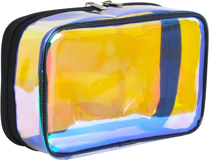 Iridescent TPU Travel Cosmetic Makeup Bag Holographic Clear Makeup Kit - Image 9