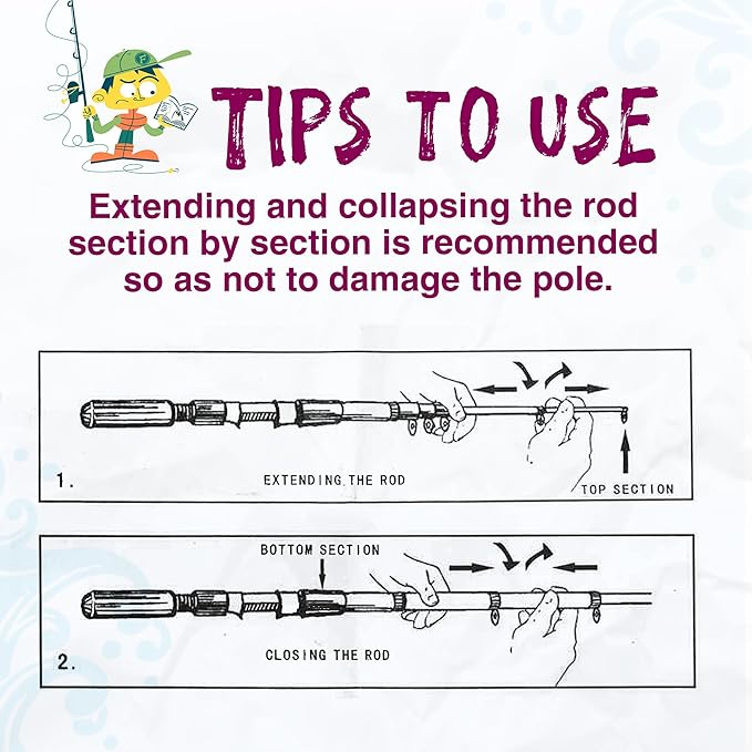 Kids Fishing Pole, Telescopic Fishing Rod, Toddler Collapsible Fishing Rod and - Image 6