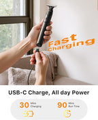 USB-C Fast Charging, Groin & Ball Hair Painless Electric Shaver, Travel Razors - Image 4
