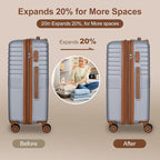 Romswi Luggage Sets 2 Piece, Expandable Carry On Luggage 20In - Image 4