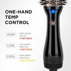 One Step Hair Dryer & Volumizing Hot Air Brush, Blow Dryer, Ceramic Straightener, Curler & Hot Comb 4 in 1 Salon Ionic Brush, Hair Styling Tools, Black