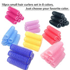 18PCS Self Grip Small Hair Curlers Heatless Roller Hair Curlers Pro Salon Hairdressing Curler DIY Curly Hairstyle Hair Rollers Tools Rat Tail Comb for Women Medium Short Hair(Black)
