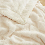 PU MEI Luxury Faux Fur Rabbit Fur Throw Blanket White 90"x80", Plush Reversible - Image 4