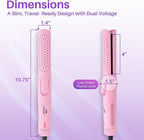 Asani 360° Airflow Styler - 2-in-1 Professional Curling Wand & Hair Straightener - Flat Iron Curler with Cooling Fan, Air Vents - Crimper Styling Tool for Volume & All-Day Curls - for All Hair (Pink)