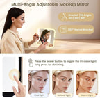 Makeup Train Case with Magnetic LED Mirror Makeup Organizer Box Travel Cosmetic - Image 7