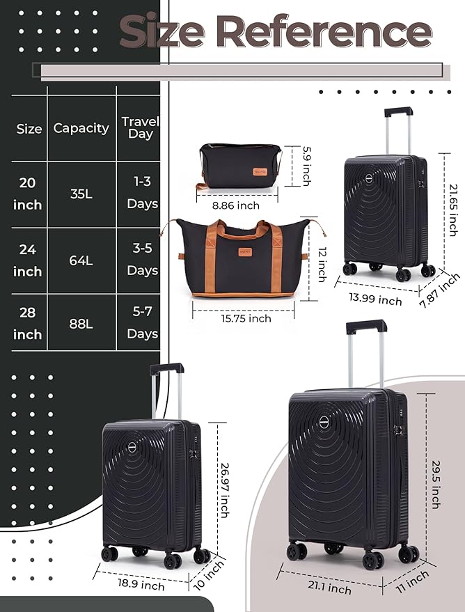 Luggage Sets 5 Piece, Suitcases - Image 7