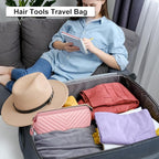 Hair Tools Travel Bag for Shark Flexstyle Dyson, Quilted Case Organizer Bag, Gift for Women Hair Accessories Storage Bag, Travel Hairdryer Portable Bag for Women, Pink