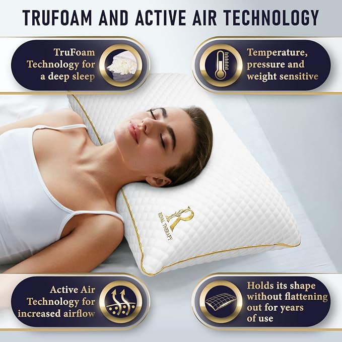 Royal Therapy Queen Memory Foam Pillow, Adjustable Shredded Odor-Free Pillow - Image 4