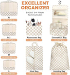 BAGAIL 9 Set Packing Cubes Luggage Packing Organizers - Image 4