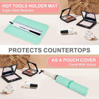 Oversize Silicone Heat Resistant Mat, Portable Travel Mat Cover for Curling Irons, Flat Irons, Hair Straightener and Hot Hair Styling Tools(14.2" x 11")