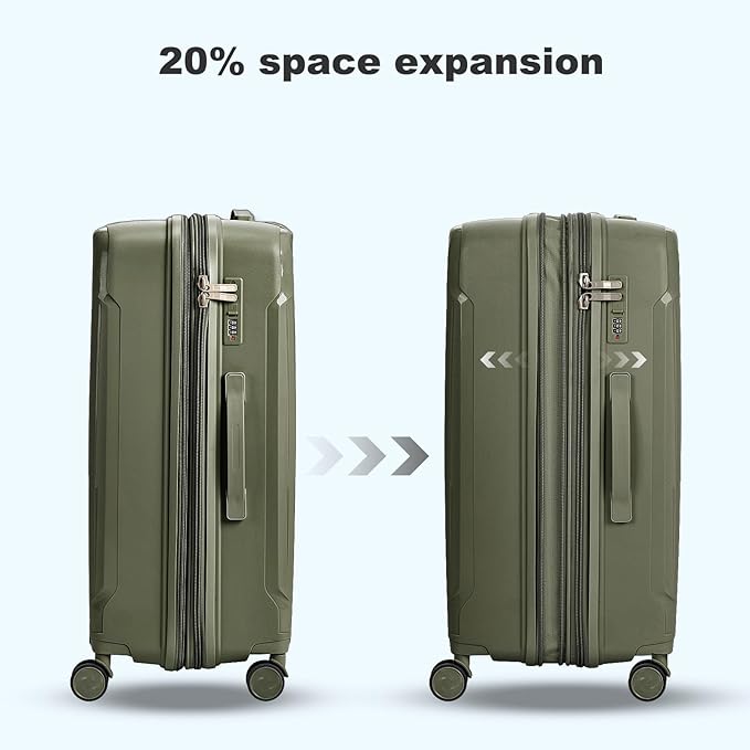 Nazhura Luggage Set, 3-Piece Hardside Suitcase Set, 20-inch Carry On, 28-inch - Image 5