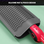 ZAXOP Resistant Silicone Mat Pouch for Flat Iron, Curling Iron,Hot Hair Tools (Grey)