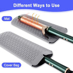 Shappy 2 Pcs Heat Resistant Hair Tools Bag Curling Iron Travel Case Cover Neoprene Flat Iron Holder Travel Case and Silicone Mat Pouch for Hot Hair Tools Storage Organizer(Elephant Style)