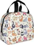 Cute Cat Lunch Box Kitten Lunch Bag Insulated Reusable Lunch Tote Bag Cooler - Image 2