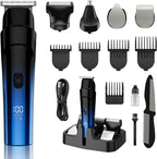 Beard Trimmer for Men, 5-in-1 Cordless Hair Clipper Kit with Foil Razor, Waterproof Body, Nose & Ear Groomer, Precision Trimming for Beard, Hair & Body Care (Blue)