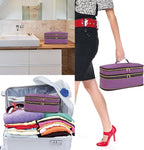 Hair Dryer Travel Carrying Case, Curling Iron Storage Bag, Slim Expandable Handheld Dual-Layer Travel Storage Bag for Dryer/Hair Tool Organizer/Style Organizer
