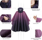 Rain Poncho Jacket Coat Hooded Zipper Style - Image 4