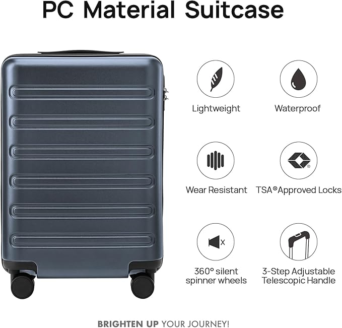 Carry on Luggage 22 X 14 X 9 Airline Approved, 20 Inch Luggage - Image 2
