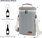 ZORMY 2 Bottle Wine Tote Carrier, Dark Blue, 750 mL Capacity, Polyester Material - Image 5