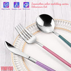 Mirror Silver multicolor Silverware Set, 20-Piece Stainless Steel Flatware Set - Image 4
