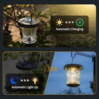 Glass Solar Lantern Outdoor, Waterproof Hanging Solar Lights - Image 4