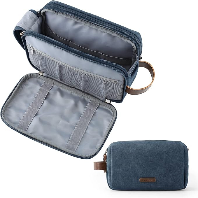 BAGSMART Toiletry Bag for Men, Canvas Travel Toiletry Organizer Dopp Kit by BAGSMART