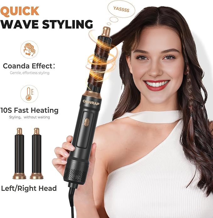 6 in ONE Blow Dryer Brush,Air Curling Iron
