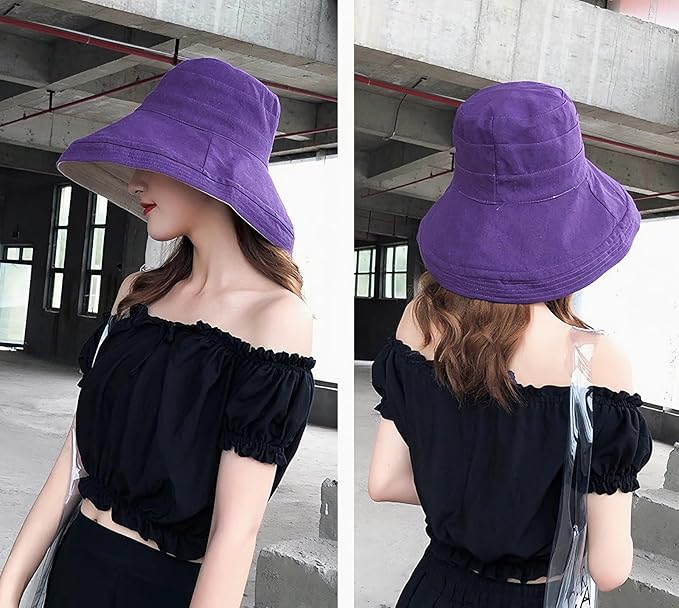 Women Wide Brim Sun Hats Metal Wired Edge Summer UV Protection Beach Fishing Hat - Image 2