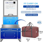 For United Airlines Foldable Carry on Bag 22x14x9 Travel Duffel Bag Packable - Image 2