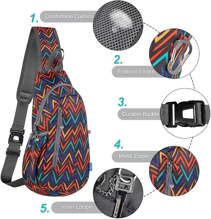 TITECOUGO Small Sling Bag, Lightweight Crossbody Backpack - Image 5