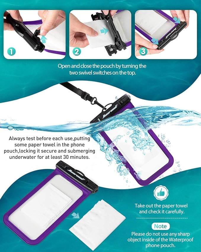Hiearcool Universal Waterproof Phone Pouch, Dry Bag Compatible - Image 5