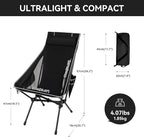 Portable High Back Camping Chair, Support Heavy Duty 440 lbs, Lightweight - Image 3