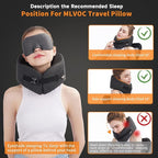 MLVOC Travel Pillow Memory Foam Neck Pillow, Adjustable Comfort Breathable Cover - Image 2